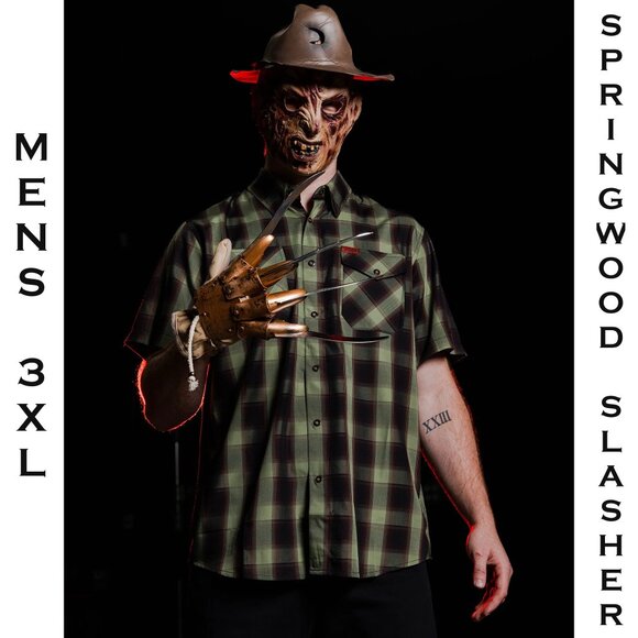 DIXXON FLANNEL - SPRINGWOOD SLASHER BAMBOO Shirt SS - Men's 3XL - HORROR SERIES - Picture 10 of 10